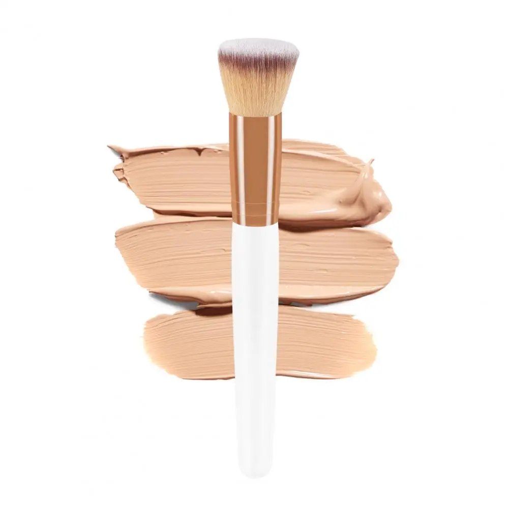 Beauty Brush Professional Reused Soft White Tube Eco-friendly Makeup Tool Flat Head Loose Powder Makeup Brush for Daily Life