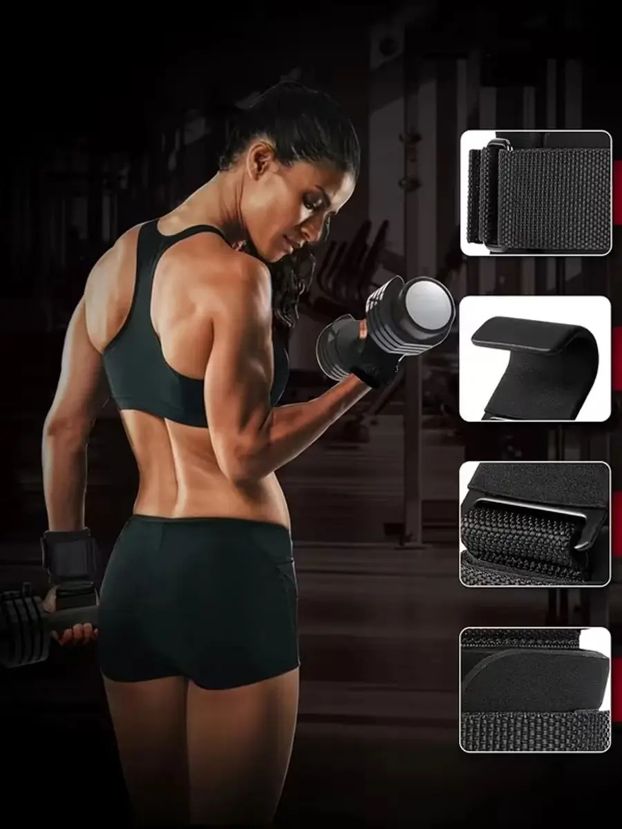 Gewichtheber-Hakengriffe mit Handgelenkbandagen, Handgelenkriemen für Fitness, Klimmzug- und Powerlifting-Handschuhe – Detail 5