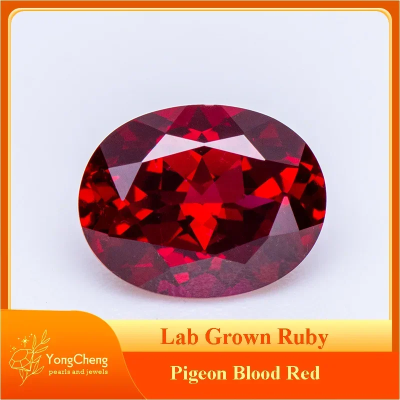 

Lab Grown Ruby Pigeon Blood Red Oval Shape Gemstones Charm Beads For Diy Jewel Making Materials Selectable AGL Certificate