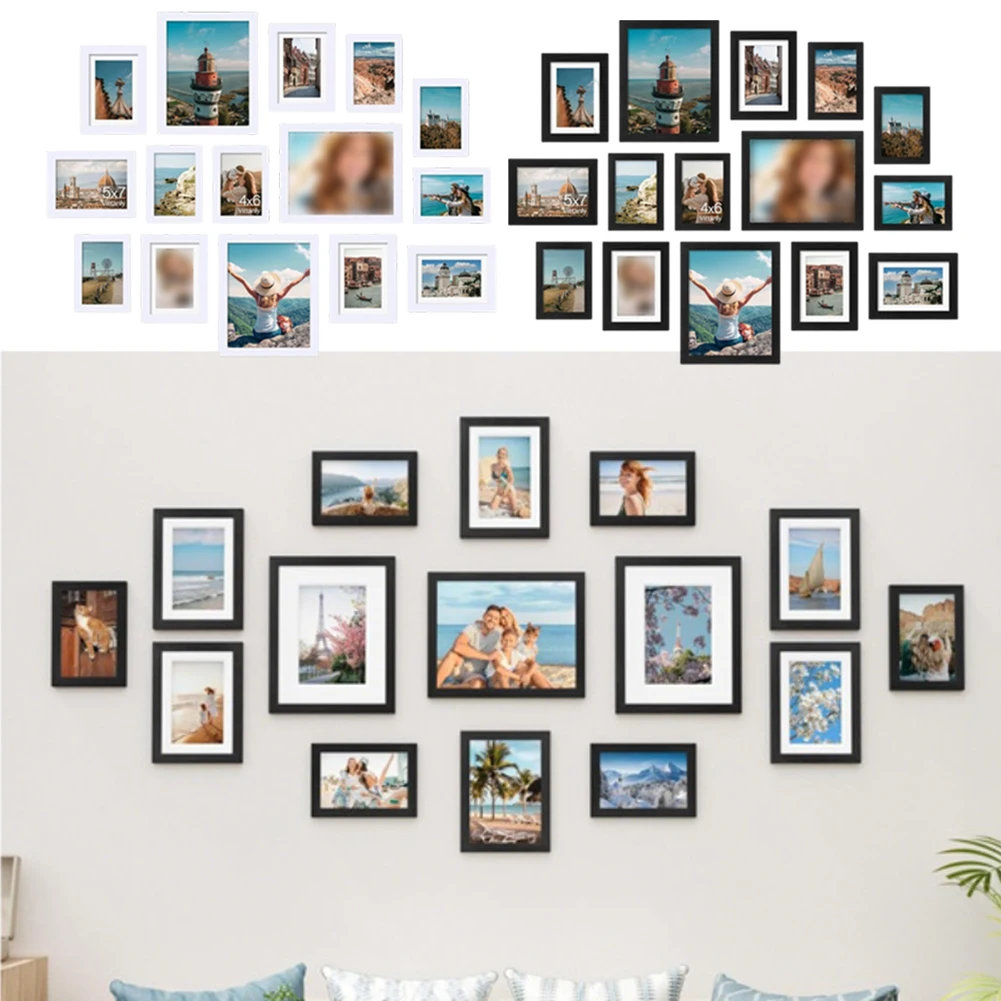 

15 Piece Picture Frames Set for Gallery Wall Decor For Family Collage with Multiple Sizes and Easy Mounting Options