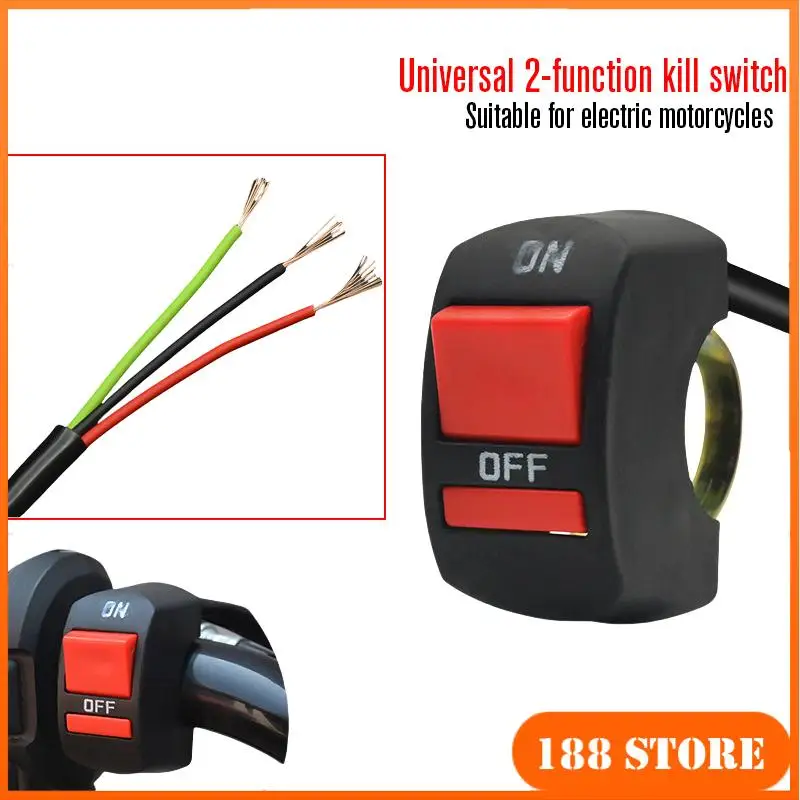 

Plastic Motorcycle Modification Switch 2 Styles Handlebar Switch LED Headlight Modification Electric Bike Accessories
