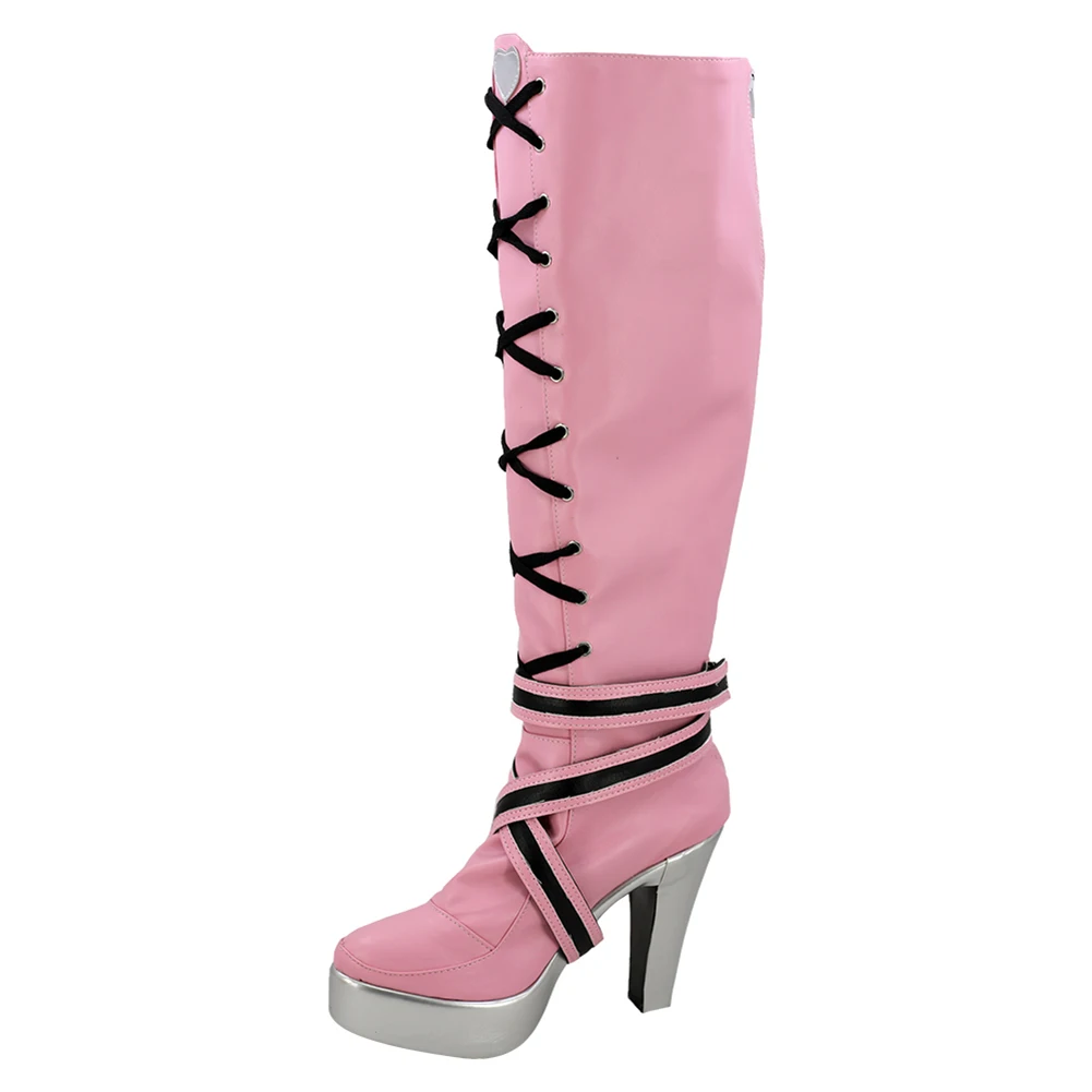 Dráculaura cosplay fantasia sapatos rosa botas longas dos desenhos animados monstro escola disfarce acessórios de fantasia calçados femininos