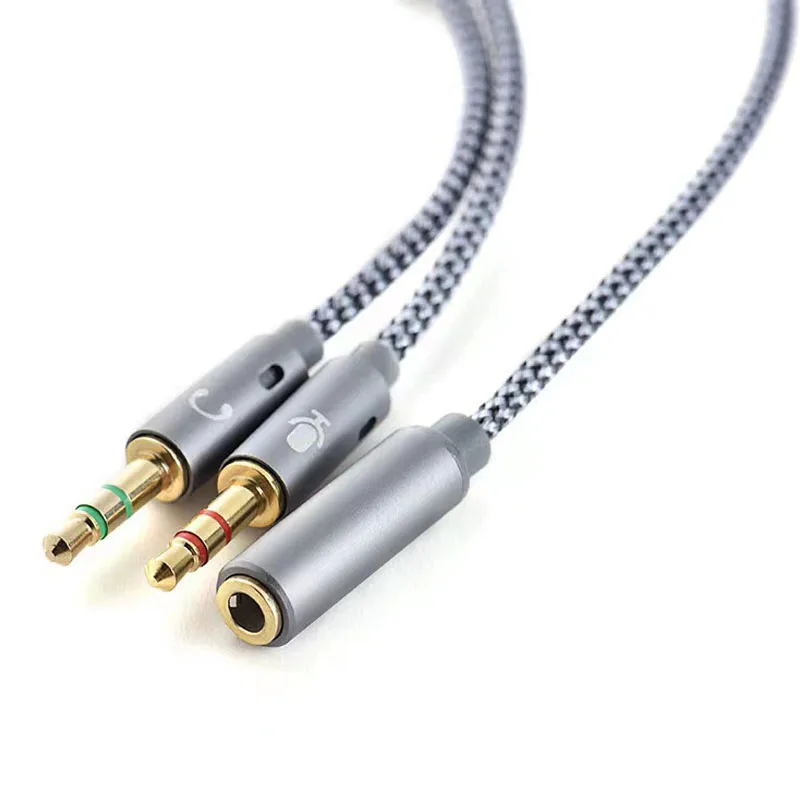 1-10 قطعة كابل الفاصل سماعة الرأس للكمبيوتر 3.5 مللي متر أنثى إلى 2 ذكر 3.5 جاك ميكروفون الصوت Y الفاصل ميكروفون محول كابل مساعد