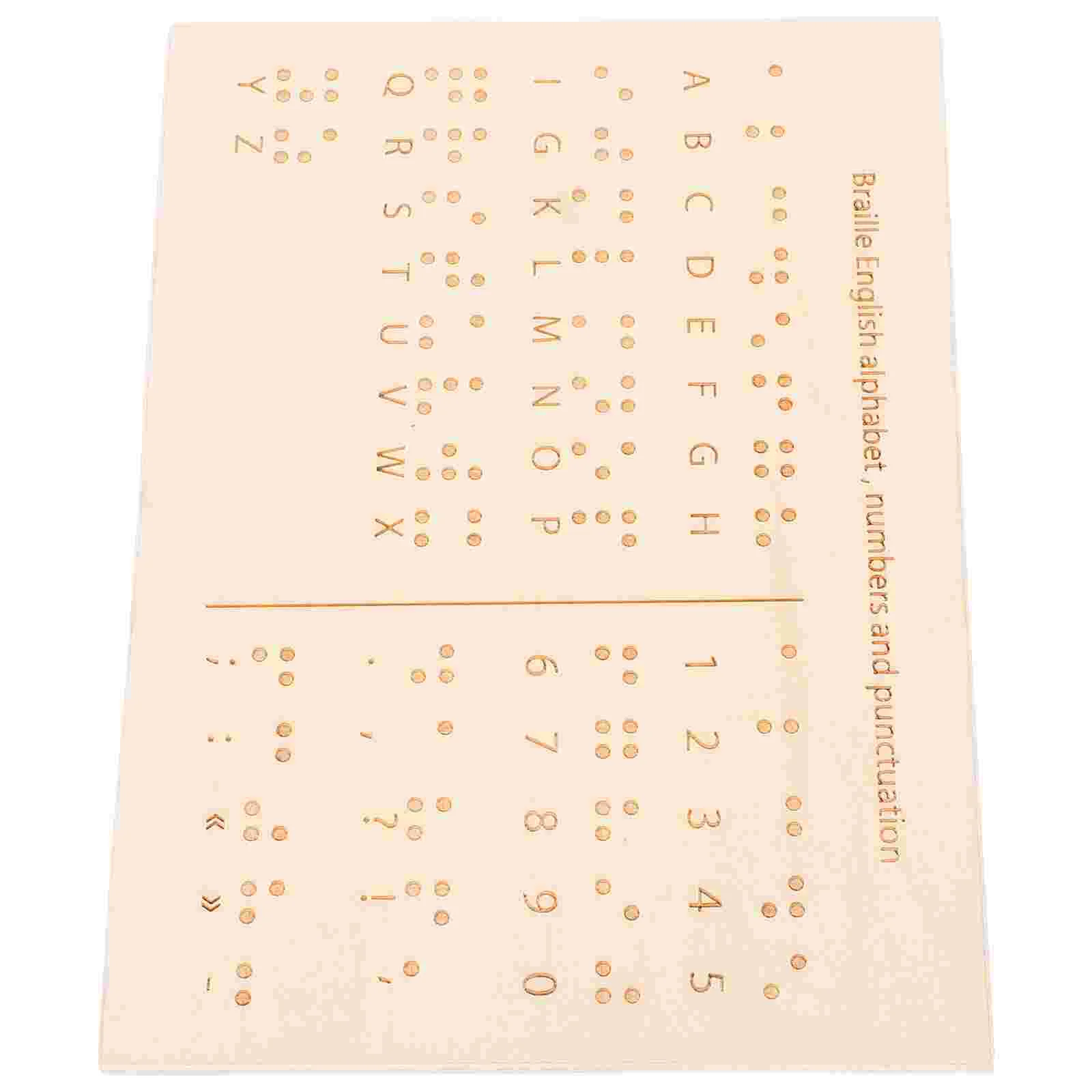 Braille Educational Equipment Number Boards Blind People Learning Supplies Wood Letter Essential Supply Gadgets Beige Child