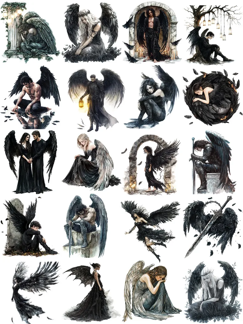 黒ゴシック男性と女性の天使ステッカー工芸品やスクラップブッキングステッカー子供のおもちゃの本装飾ステッカー DIY 文具