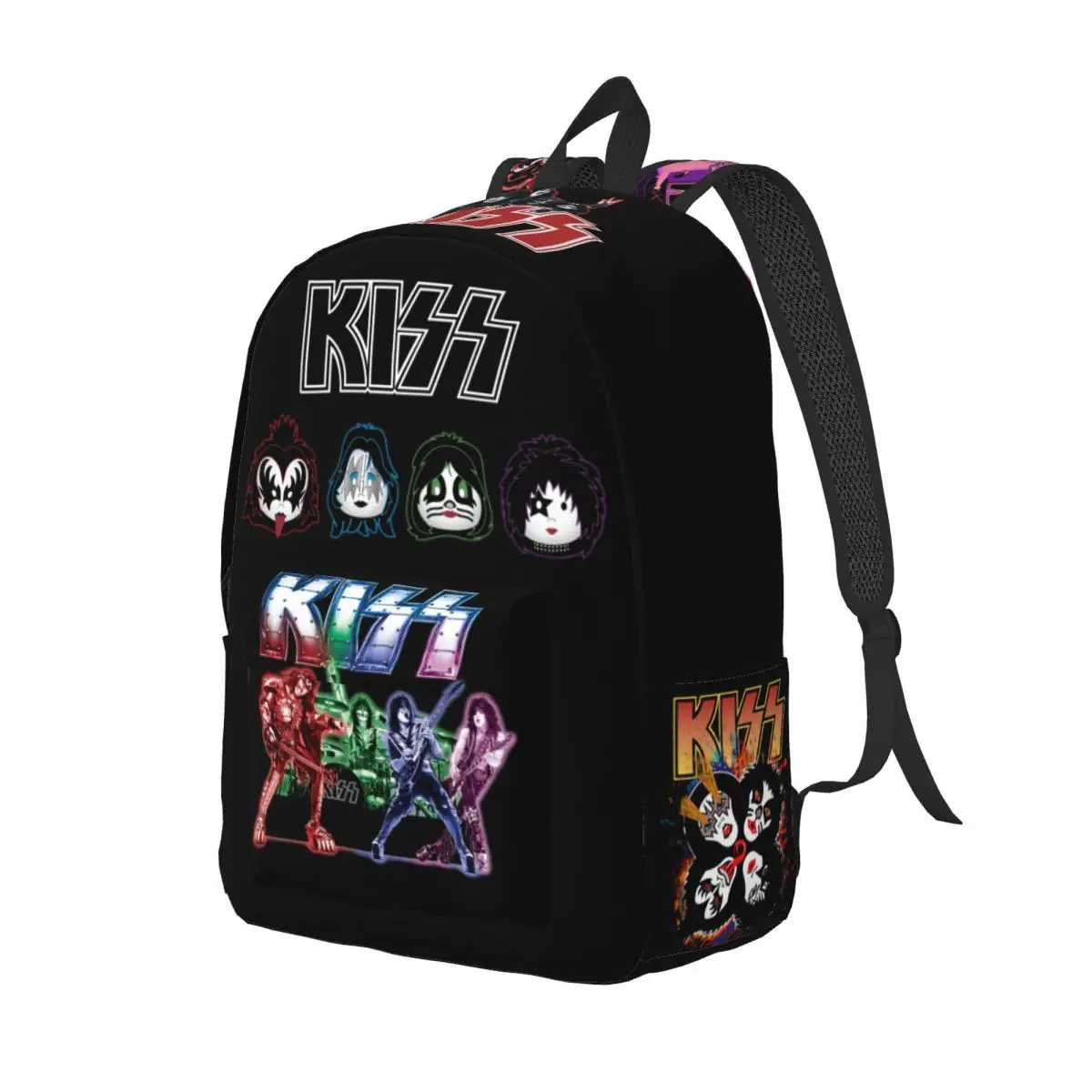 Kiss Band Rock And Roll Backpack for Men Women Cool Student Hiking Travel Daypack Rock Catman Demon Laptop Computer Bag Gift