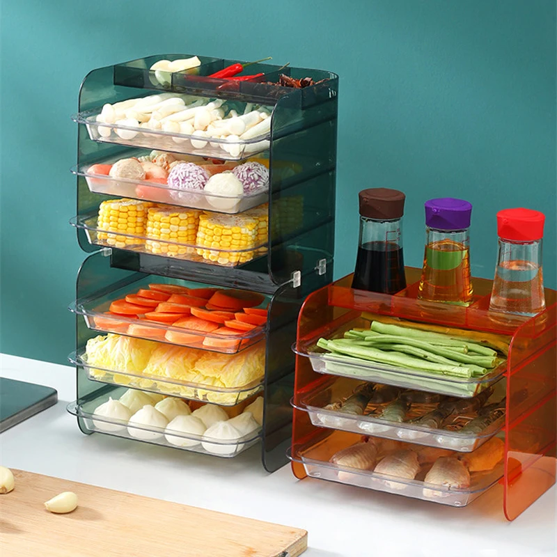 

Household Cosmetics Storage Rack Kitchen Shelves Multi-Function Preparation Dish Storage Tray Pop Pot Side Dish Plate Organizer
