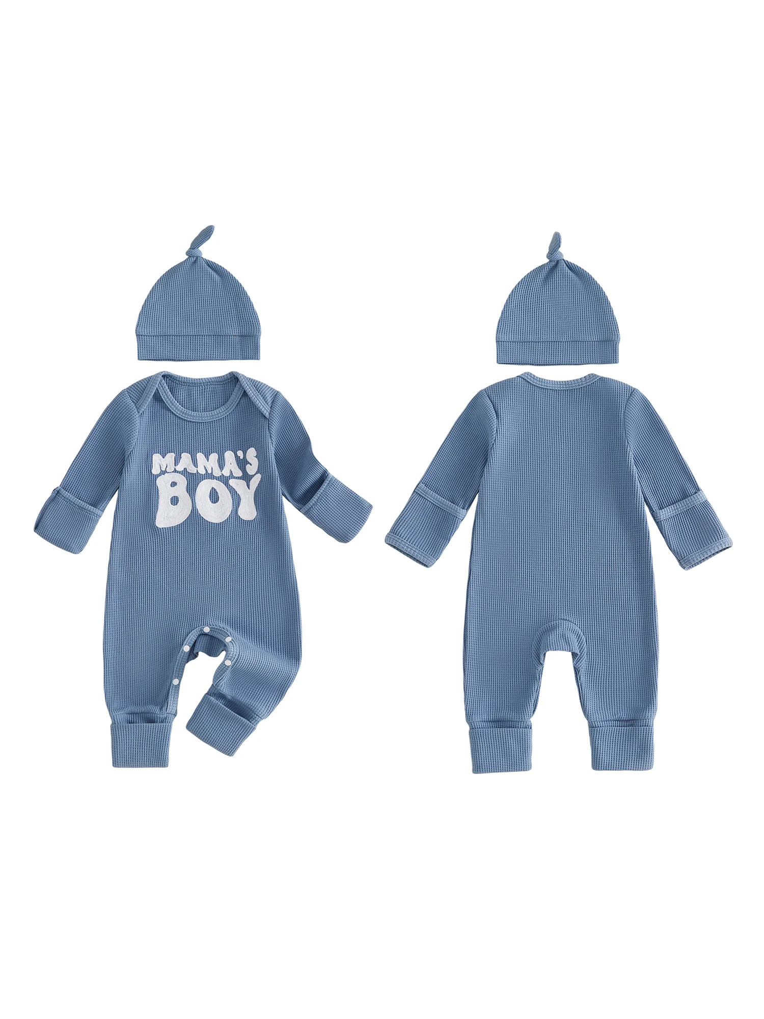 Waffle Knit Knit Long Boy Outfit Long Sleeve Boy 2 Pcs Outfit Waffle Knit High Quality 2 Pcs Infant