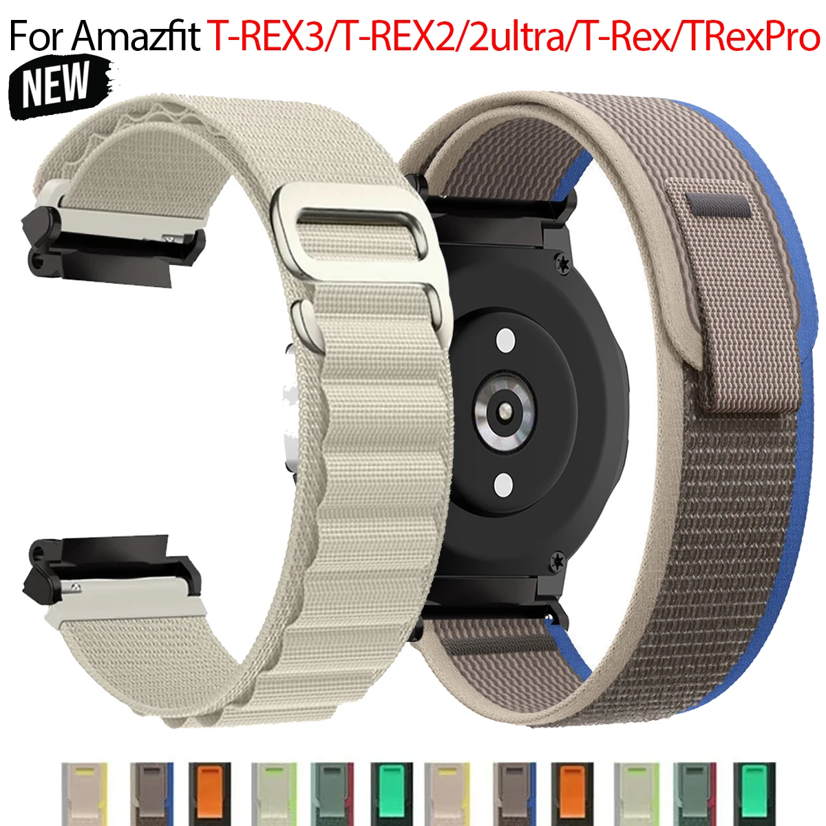 Trail Loop Nylon Band For Huami Amazfit T-REX 3/2 Smart Watch Sports Strap Bracelet For Xiaomi Amazfit T-Rex/T Rex Pro 2 Correa