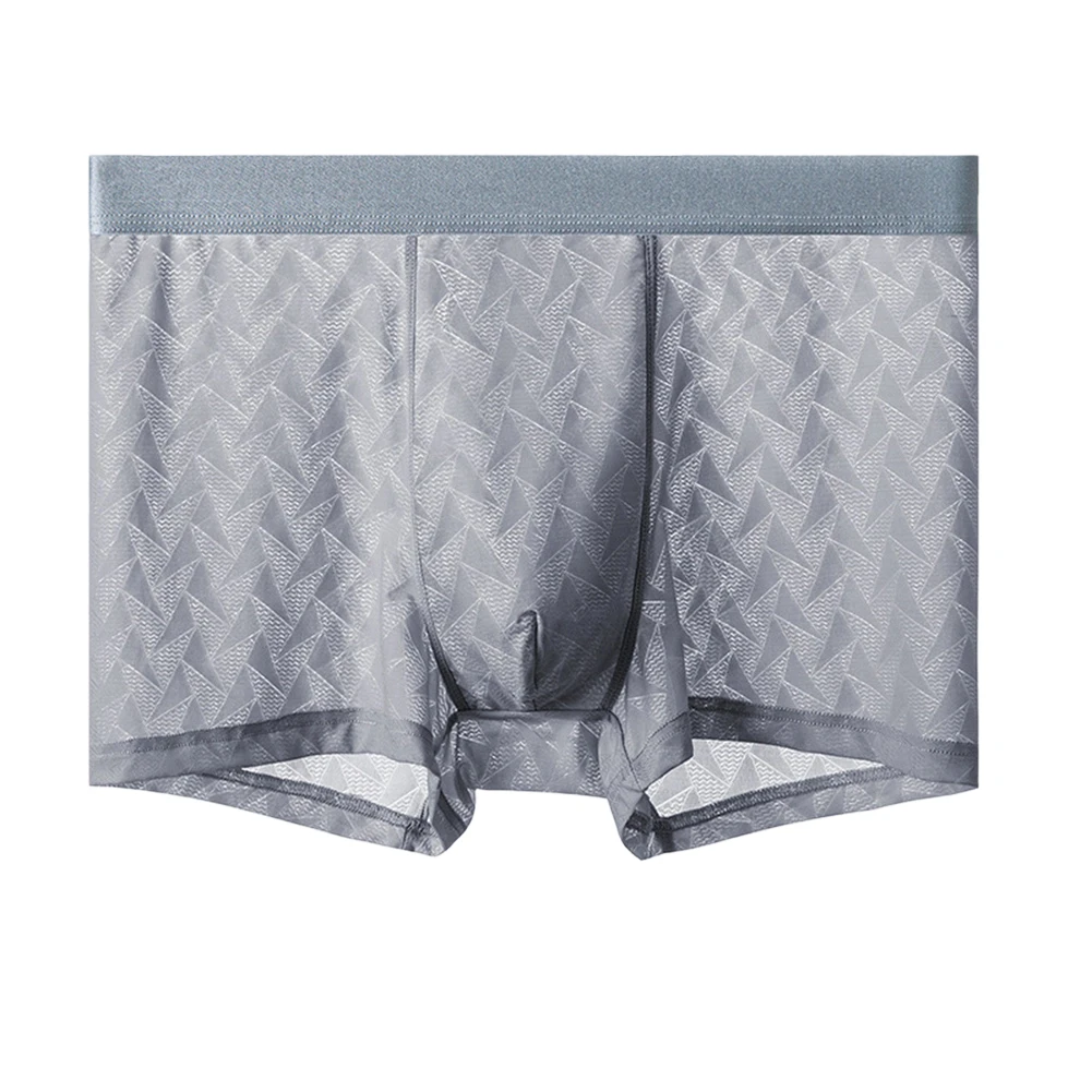 

Men Silk Mesh Briefs Jacquard Boxer Shorts Couple Life Underwear Sheer Soft Breathable Extreme Men's Panties Mid Rise Trunk