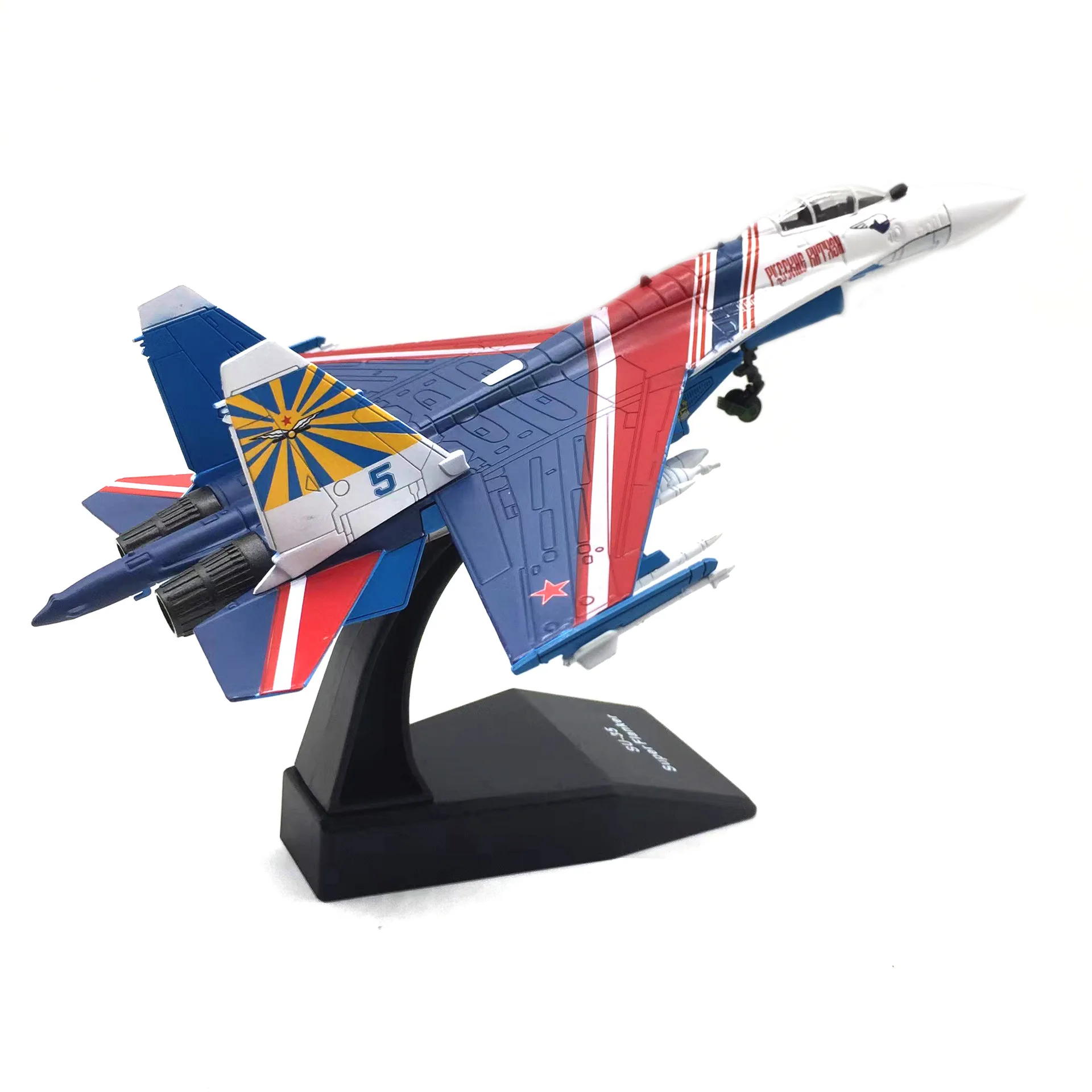 Aircraft Replica Model 1/100 Scale Metal Alloy Russian SU-35 Fighter Simulation Model Miniature Airplane model Toy Collectible