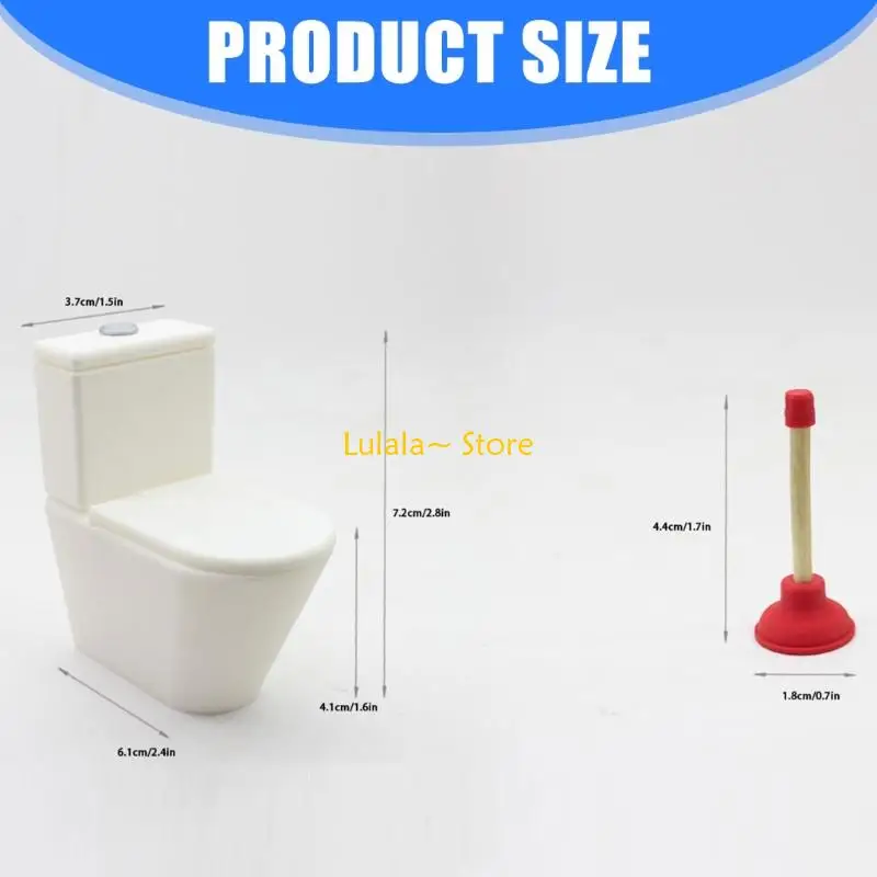 Y4QA Thực Tế Thu Nhỏ Nhà Vệ Sinh Và Ống Hút Mô Hình Hình Tỉ Lệ 1/12 Phụ Kiện Búp Bê