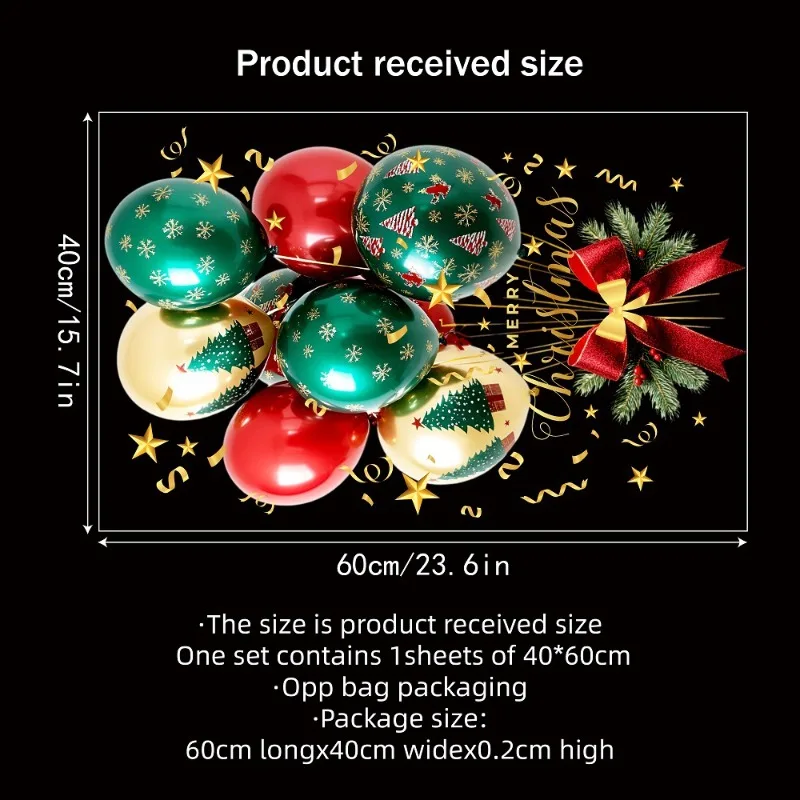 الملونة بالونة عيد الميلاد نمط ملصقات الزجاج عيد الميلاد ملصقات نافذة جدار ديكور نويل عيد ميلاد سعيد ديكور سنة جديدة سعيدة 2026 #4