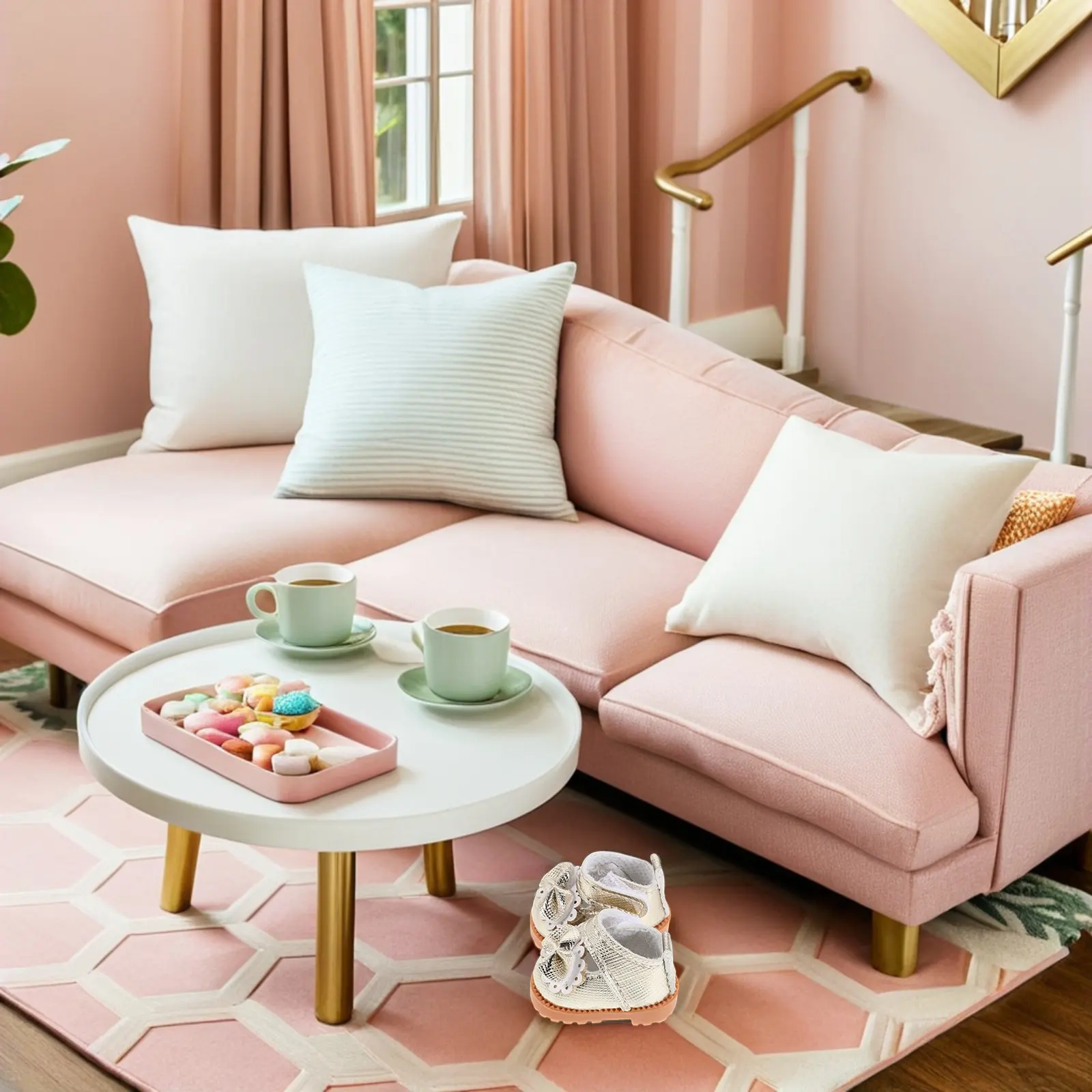 1 par de accesorios para zapatos de 17 cm, mini zapatos bonitos para disfrazarse, reemplazo de zapatos realistas