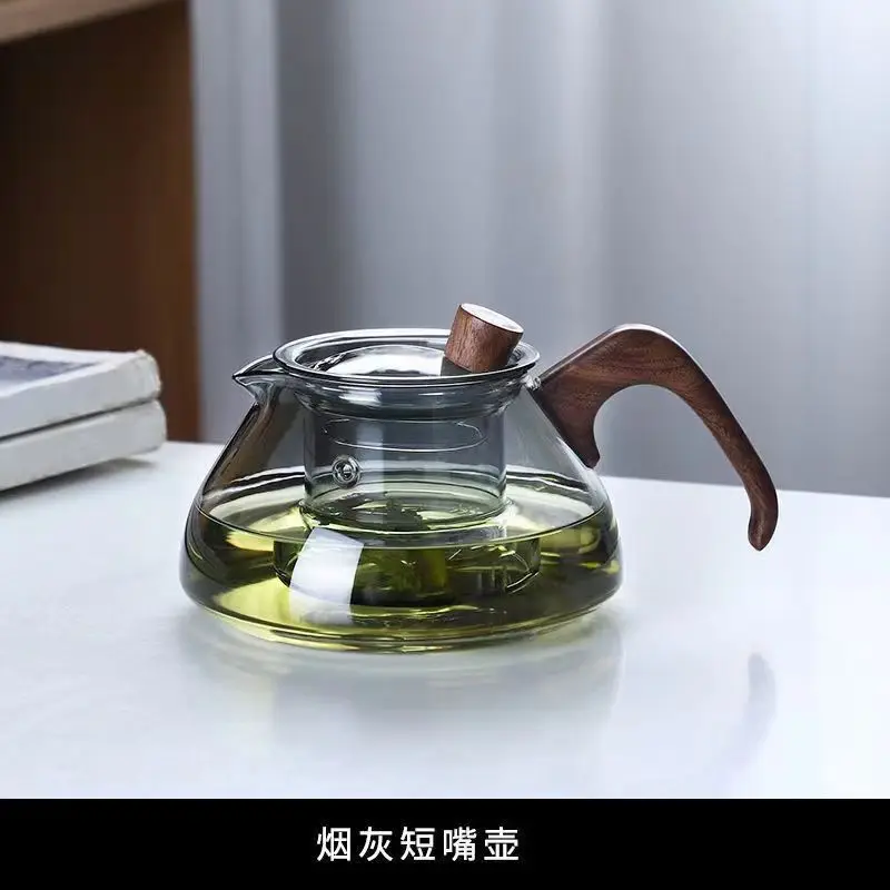 Wooden handle high temperature resistant glass teapot electric ceramic stove tea household set xiyuan teapot tea set