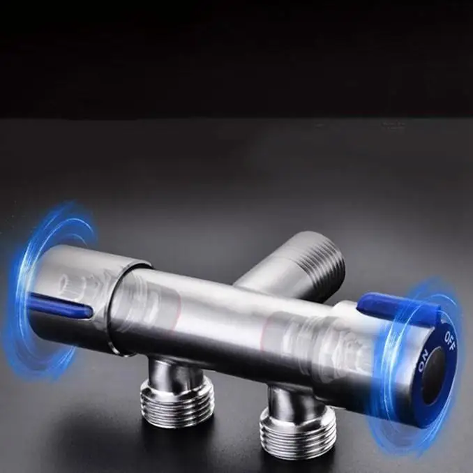 

DN15 Household Practical Three-way Angle Valve Faucet Double Handle Double Control Single Cold Multi-function Faucet Diverter