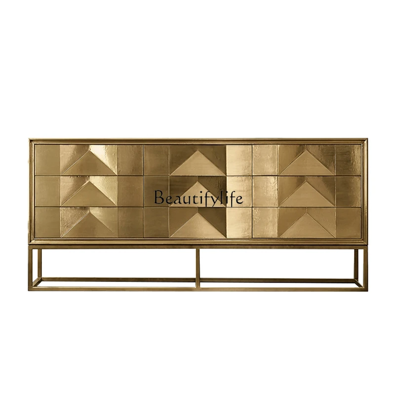 

Neoclassical entrance storage decorative cabinet creative against the wall light luxury simple dining side bucket cabinet
