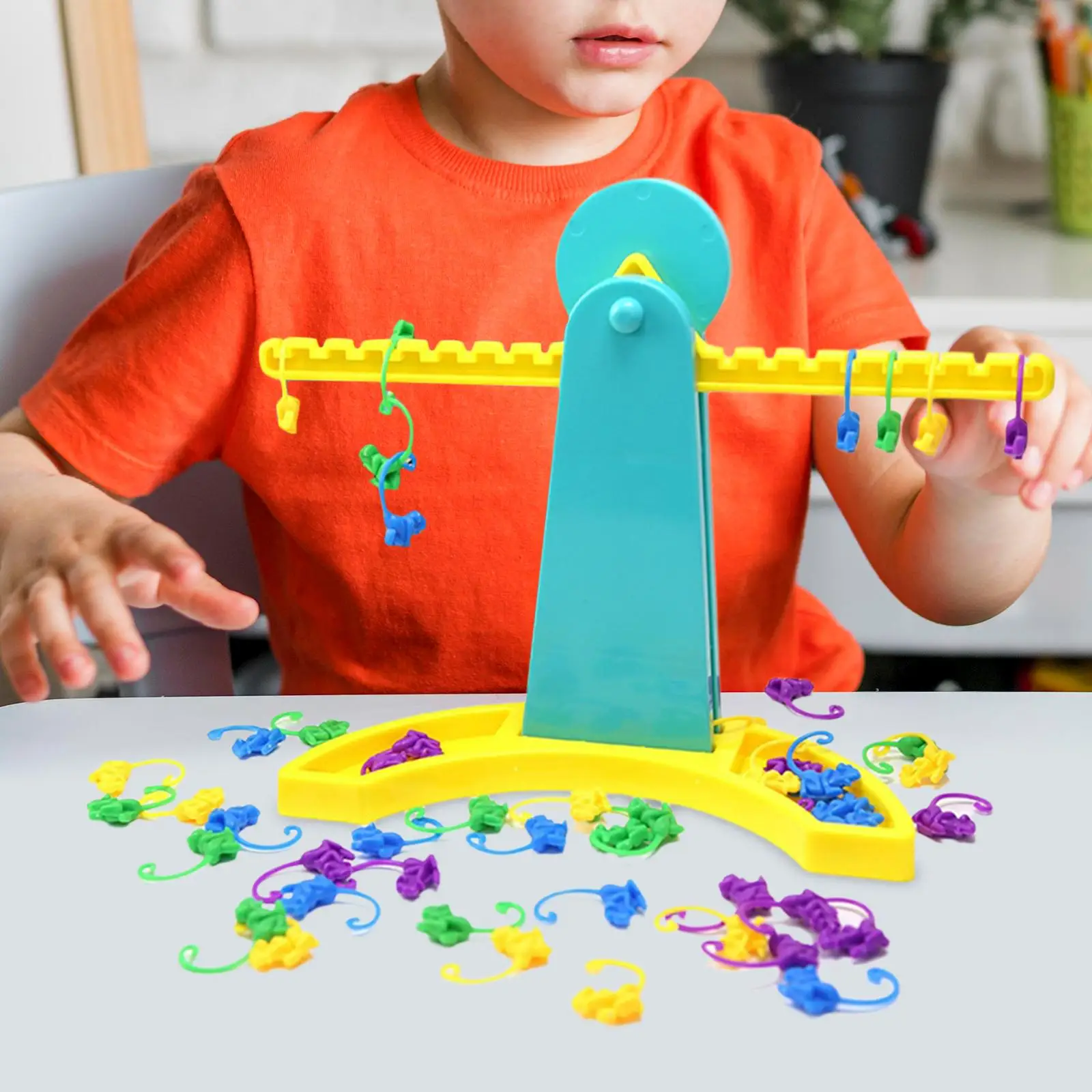 Equilibrio de mono de matemáticas Montessori, juego de matemáticas, juguetes de conteo de equilibrio de mono para herramienta de enseñanza de accesorios