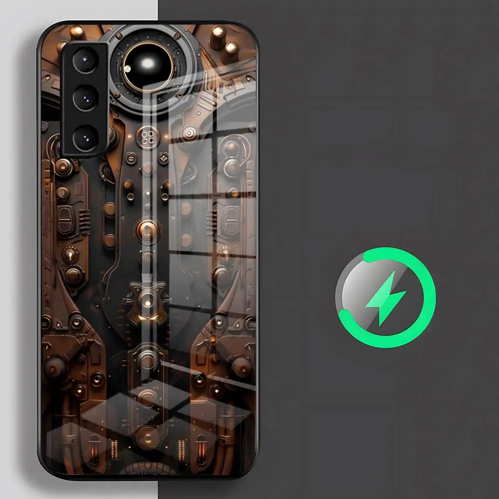 Sci-fi Mecha Style Phone Case For Samsung S26 S25 S24 S23 S22 S21 S20 Edge Ultra Plus FE For Magsafe Glass Case