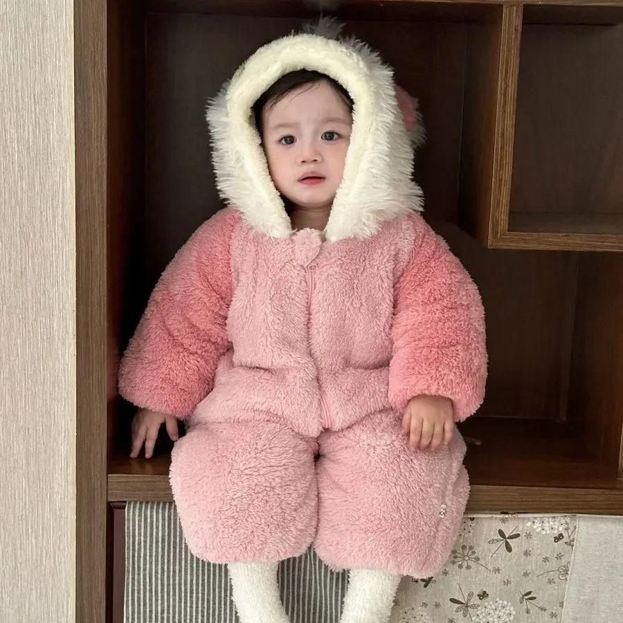 Baby Jumpsuit Super Cute Autumn Winter Thick Winter Cotton Rompers Cute Outdoor Climbing Clothes Warm Baby Outdoor Clothes