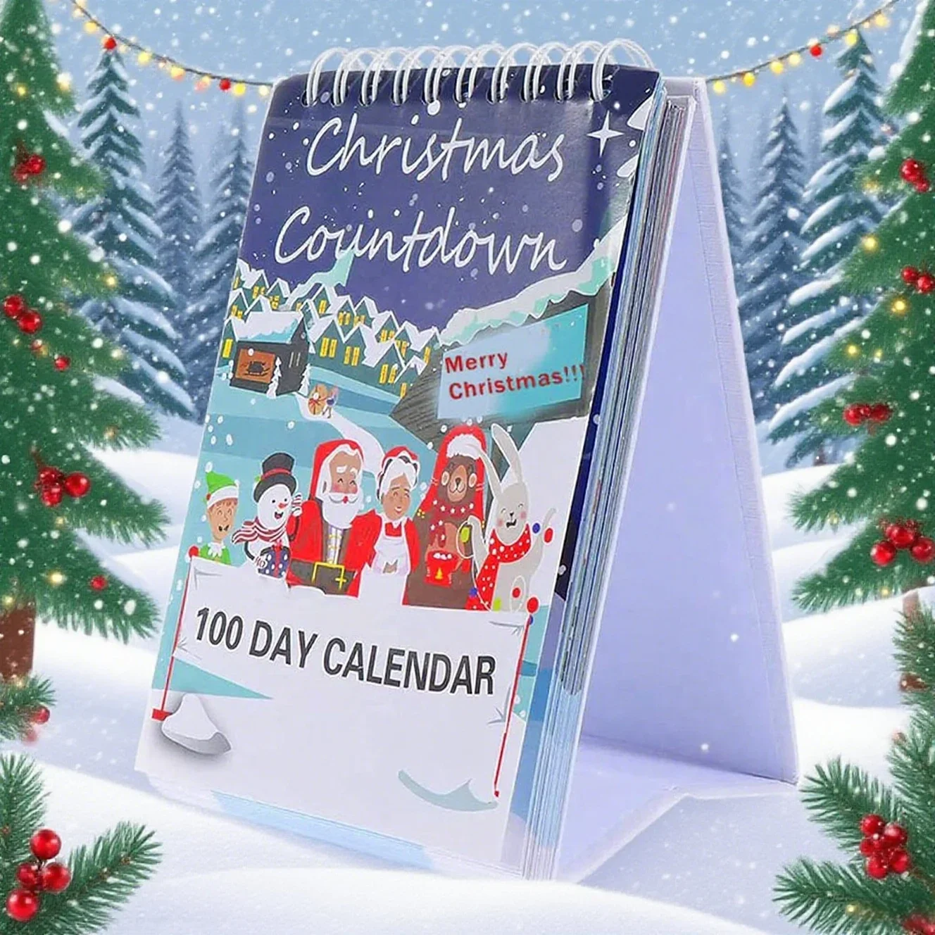 

2025 Calendar Advent Christmas Countdown Calendar Tear Off 100 Days Home Decor Interactive Gifts Decorative Table Centerpieces