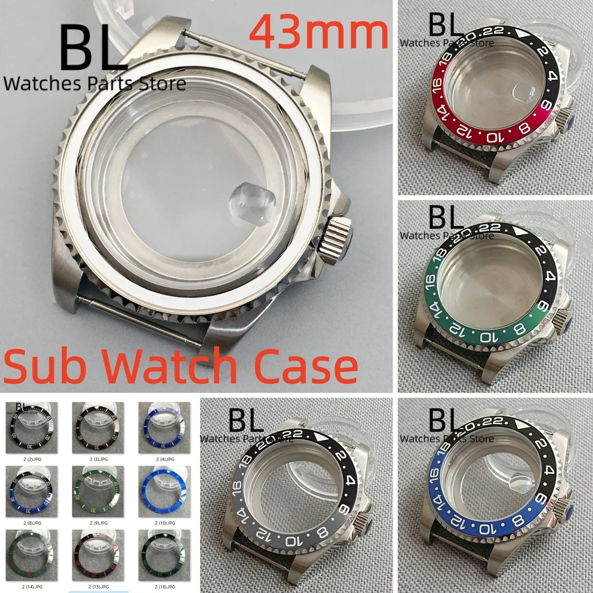 

Корпус часов BLIGER 43 мм, керамика, сапфировое стекло для циферблата 31 мм-31,5 мм, подходит для механизма NH34NH35NH36 ETA2824 PT5000 MIYIOTA8215DG2813