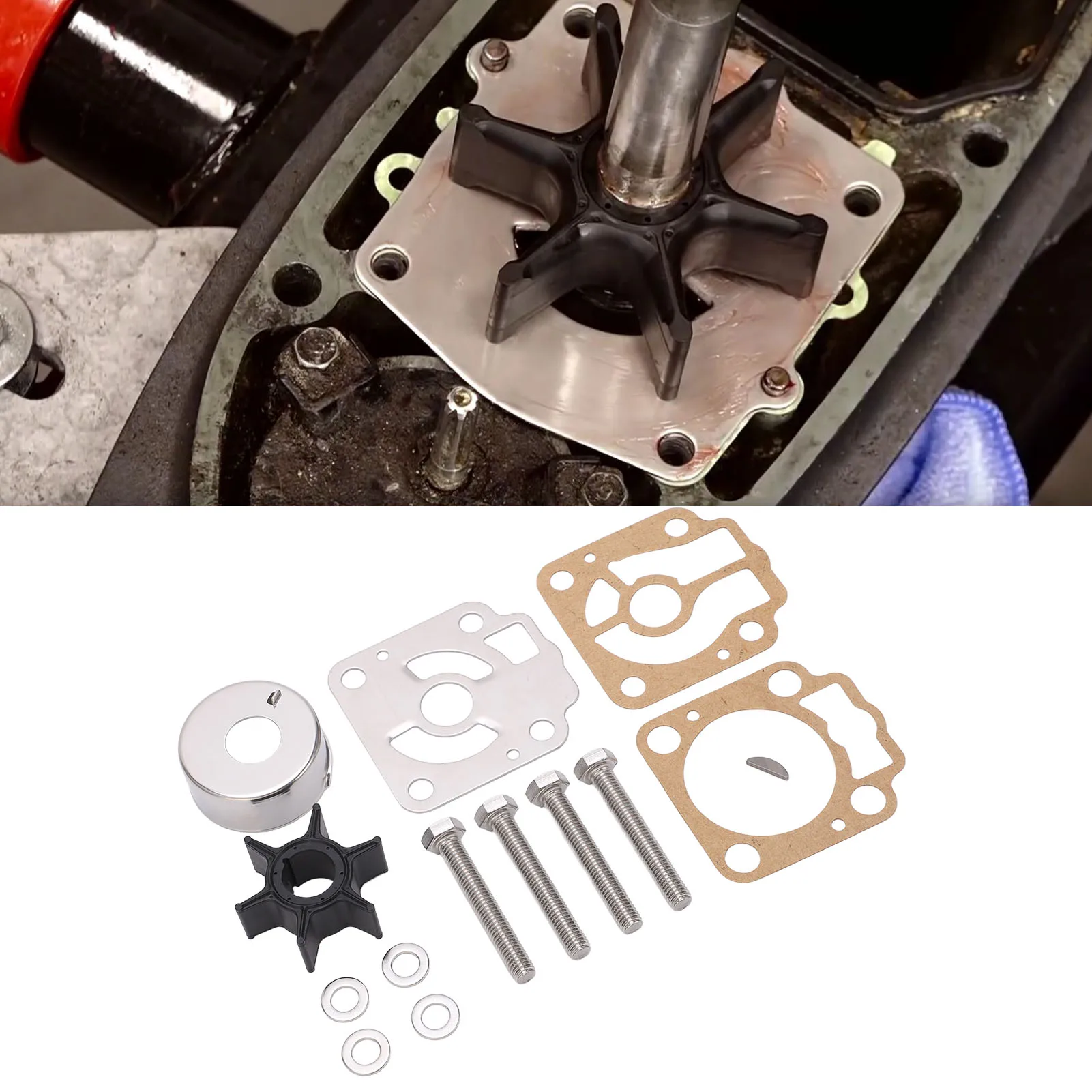 Water Pump Repair Kit with Impeller Replacement for Tohatsu M40D M40D2 M50D M50D2 2 Stroke Outboard