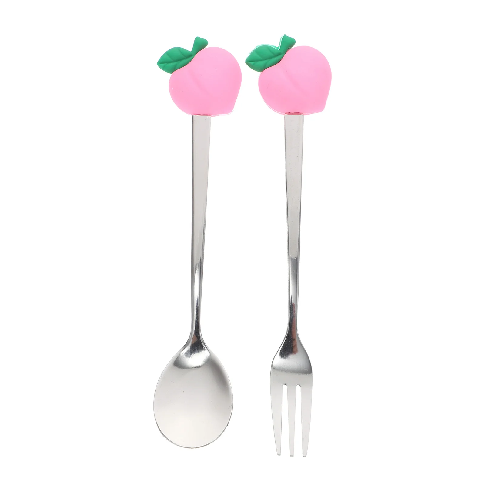

4Pcs Creative Fruit Design Fork Spoon Stainless Steel Tableware Fruit Pattern Eating Tools for Home Restaurant
