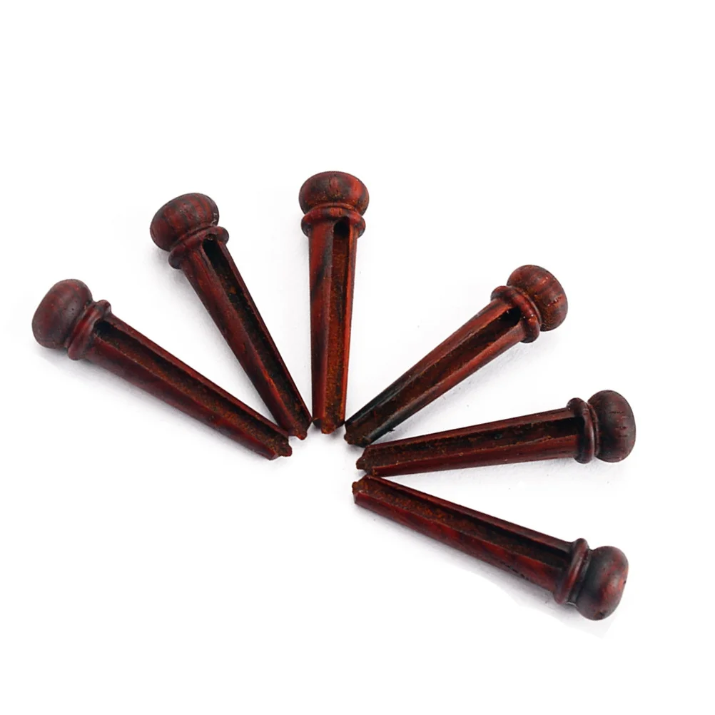 6 قطعة خشب الورد الصوتية الغيتار جسر دبابيس استبدال مجموعة الكلاسيكية خمر نمط الغيتار سلسلة أوتاد نهاية دبوس الملحقات