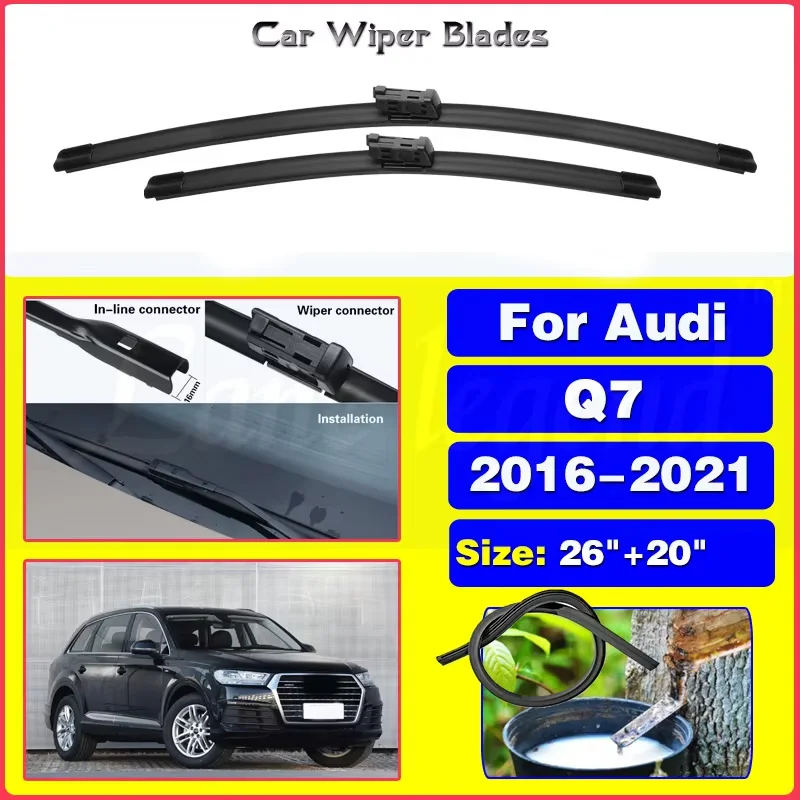 

Wiper Front Wiper Blades Set For Audi Q7 4M 2016 2017 2018 2019 2020 2021 Windshield Windscreen Window 26"+20"