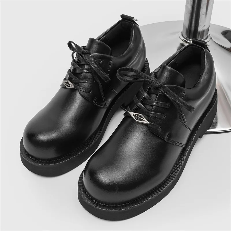 7 CM Elevator Shoes Men Dress Shoes Black Soft Leather Men Heighten Formal Shoes Casual Business Men Oxfords Suit Shoes 37-44