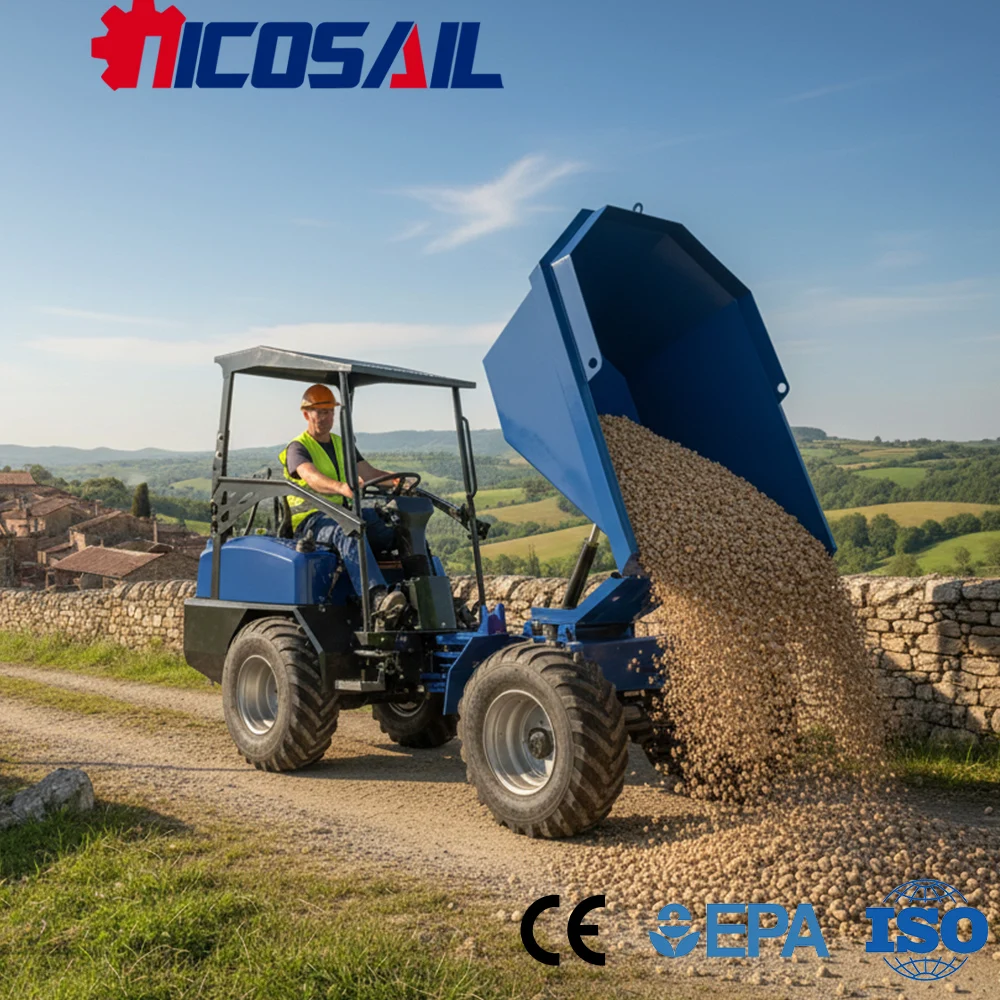 

Custom D130 Mini Dump Truck Euro 5 Engine CE Certified Compact Tipper for Construction and Farm Use