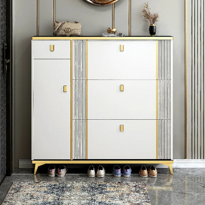 Modern Wooden Shoe Rack Storage Drawers Hotel White Shoe Rack Office Luxury Organizador Zapatos Space Saving Furniture
