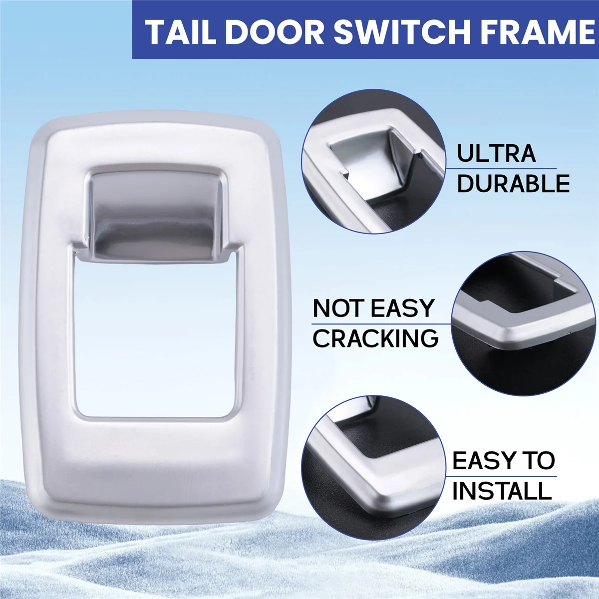 

A02Q-Car ABS Chrome Rear Tail Door Switch Button Cover Trim for -BMW X1 F48 2016-2020