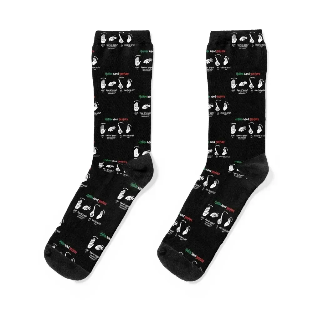 

Italian T-ShirtItalian Hand Gestures meaning Socks christmass gift tennis golf aesthetic Luxury Woman Socks Men's