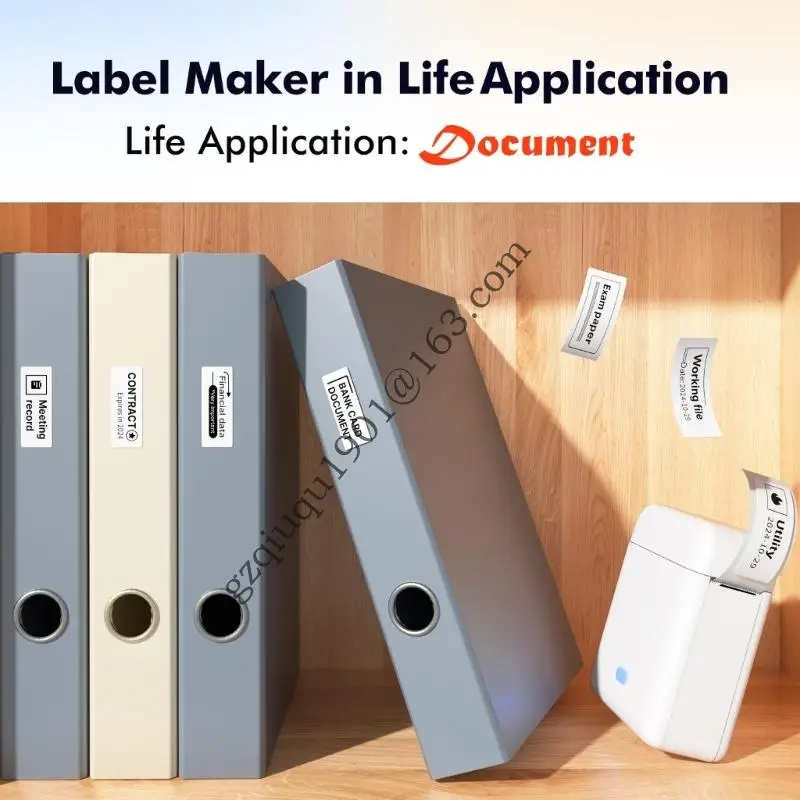 Portable Label Printer Label Maker Machine met tape voor het verzenden barcode Mailing en organisatie Taken .066A