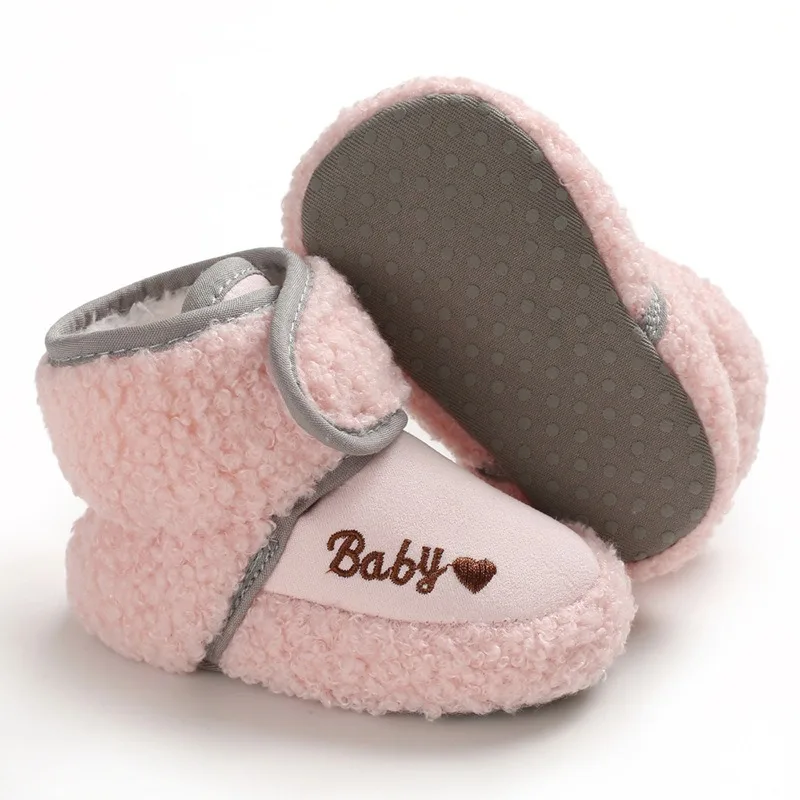 0-13M Newborn Boys Girls Baby Snow Boots Toddler Infant Warm Fleece Lined Anti-Slip Thick Soft Sole Winter Crib Walker Shoes