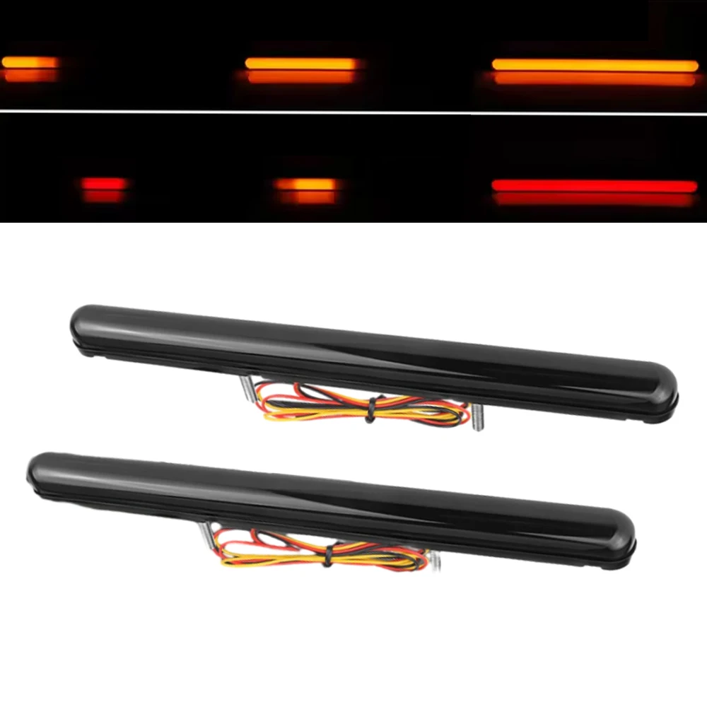 LED 트레일러 후미등, 후방 브레이크 램프, DRL 순차 흐름 방향 지시등, 12-24V, 자동차 트럭 트레일러 ATV용, 2x23.8cm, 9.37in