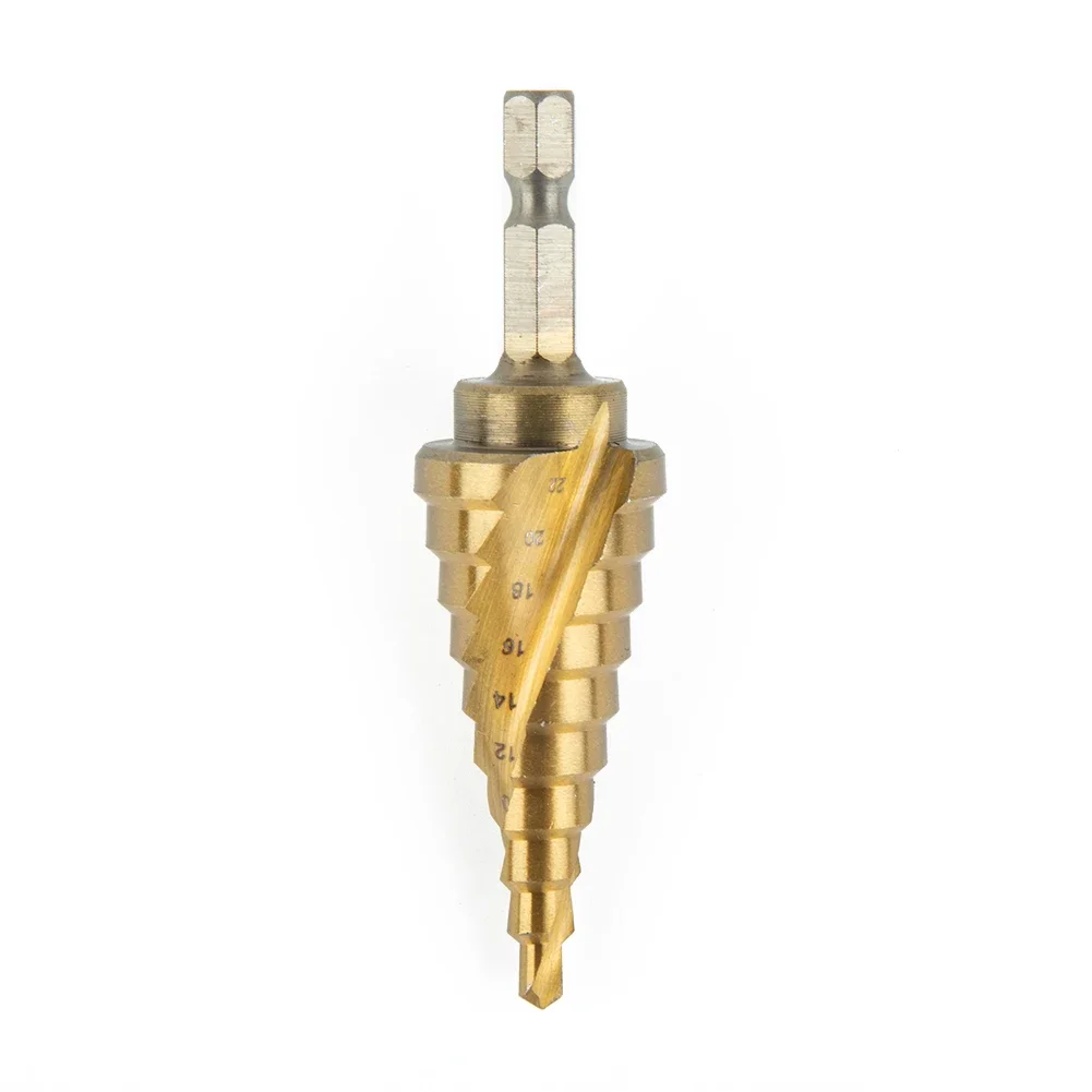 1pcs 4-22mm Step Drill Bit HSS Spiral Groove Step Cone Drill Bit Carbide Wood/Metal Hole Cutter Core Drilling Tools Use