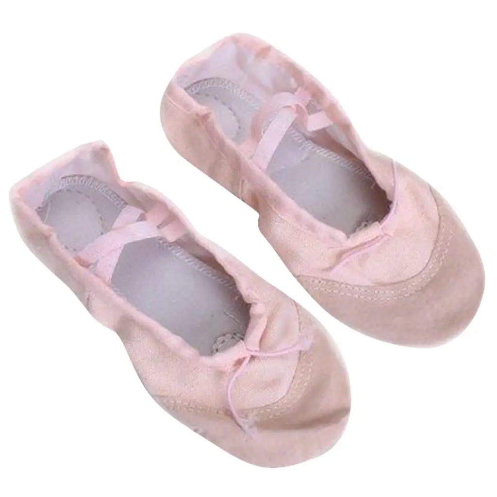 Pink Ballet Slippers Girls Canvas Dance Shoes Toddler Soft Sole Lightweight Comfortable Kid Shoes for Ballet Class