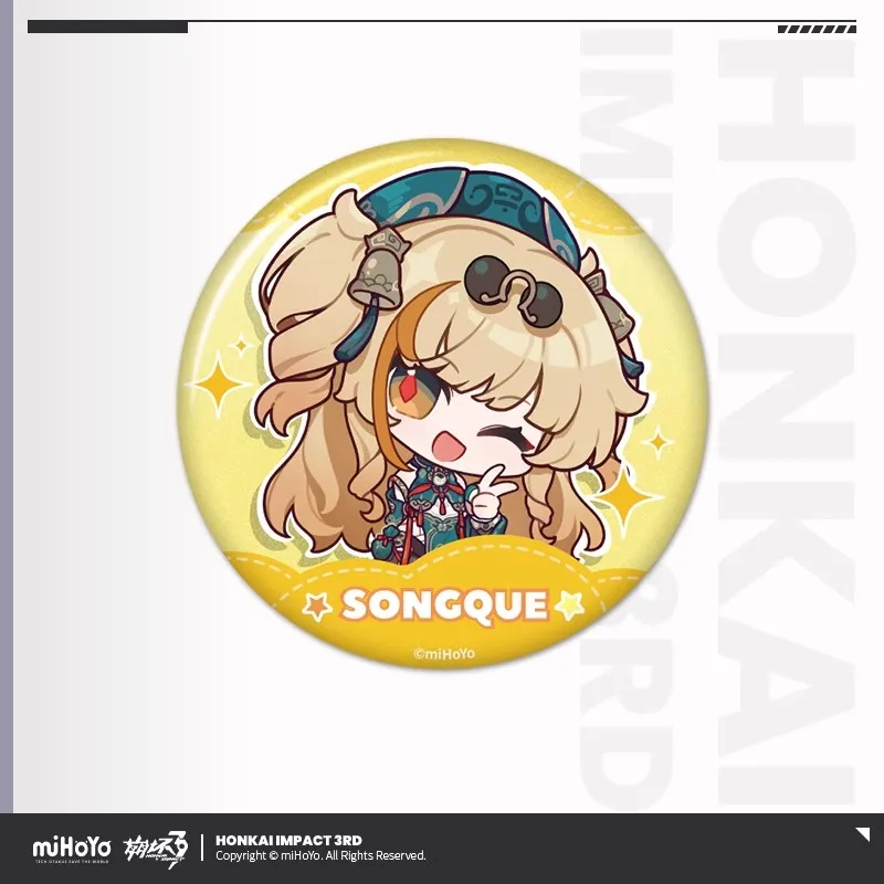 MiHoYo Original Honkai Impact 3 Theresa Songque Badge Pendant Cosplay Badge Pin SPTE Tinplate Brooch Accessories Cosplay Gifts 3