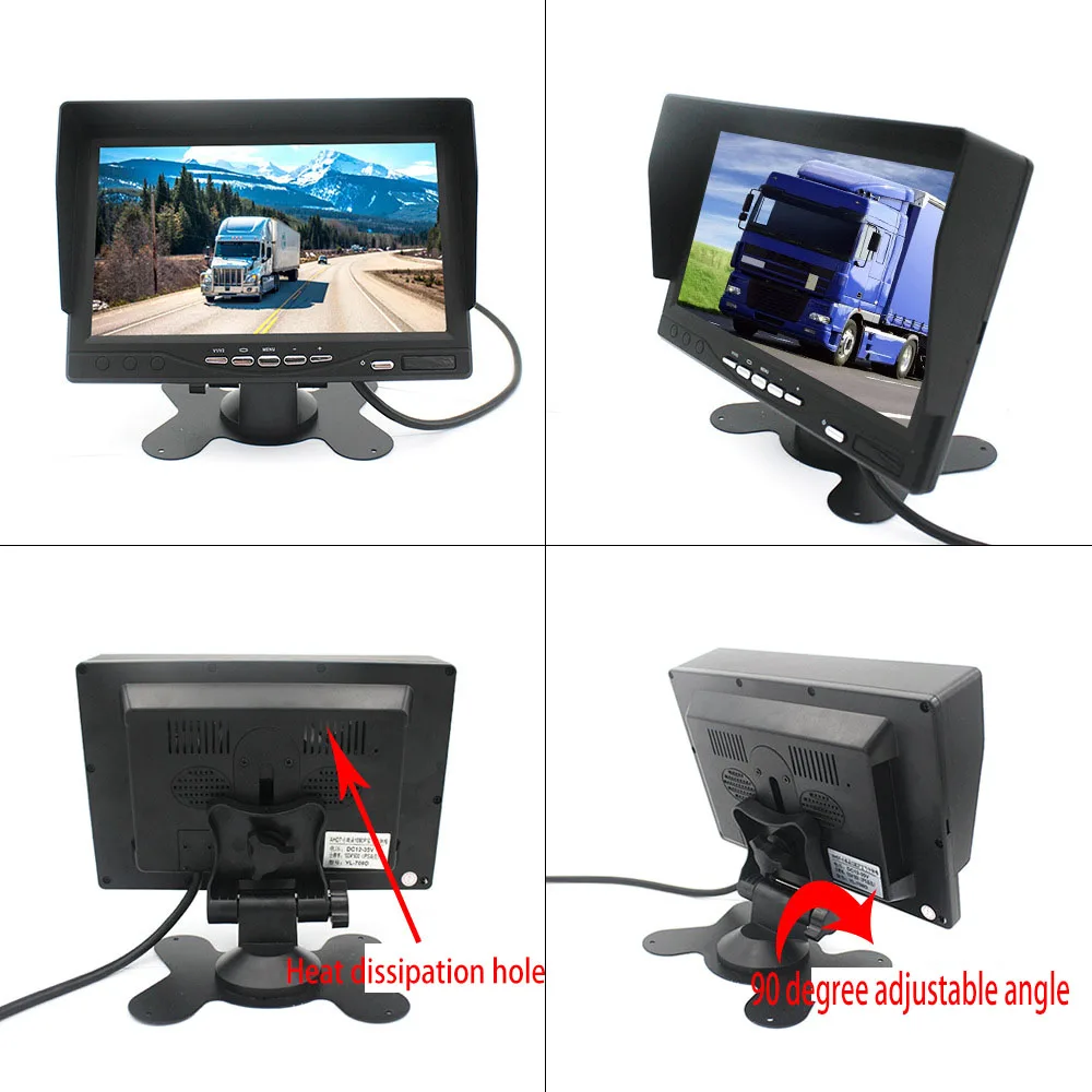 بوصة 2 قناة AHD إشارة المدخلات سيارة شاشات كريستال بلورية مراقبة الأمن DVR IPS 2 سبليت شاشة مسجل قيادة للرافعة الشوكية/الشاحنات