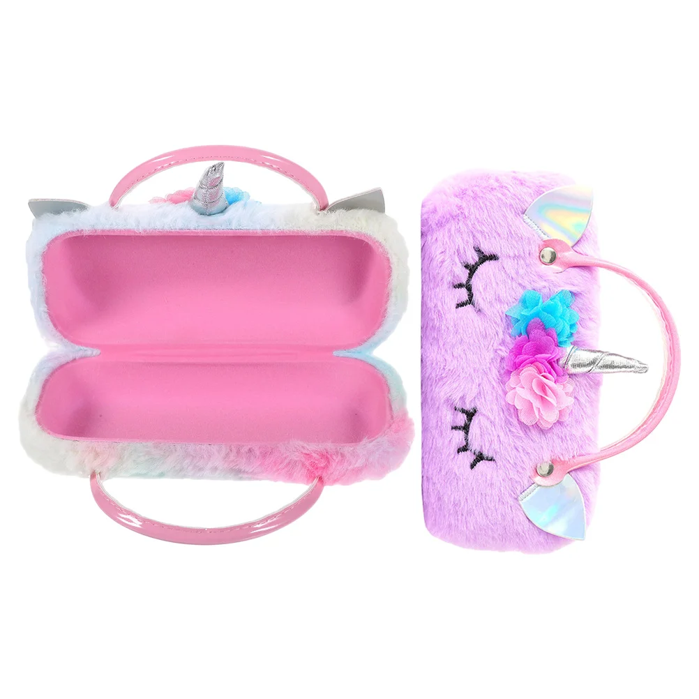 Phone Strap Unicorn Glasses Case for Girls Handheld Eyeglass Student Sunglasses