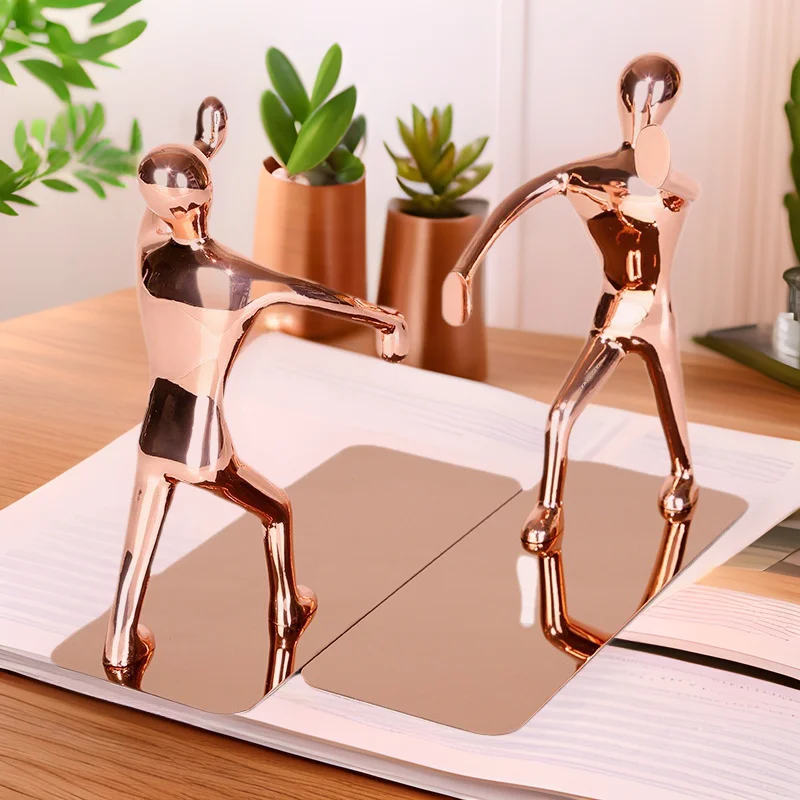 

Creative Metal Superman Bookend Student Table Book Holder Decorative Ornament Stainless Steel Book Storage Book Stand