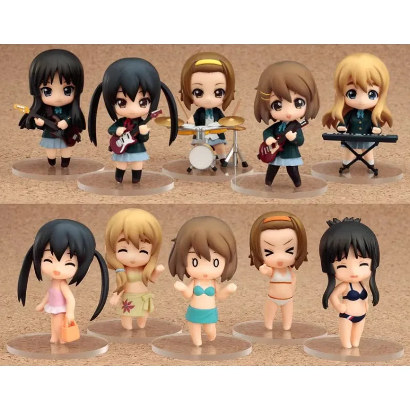 100% Original GSC K-ON Qversion Mini Akiyama Mio Nakano Azusa Hirasawa Yui Anime Action Figure Model Gift Ornament Collection