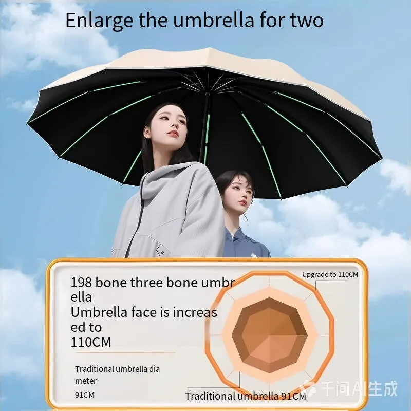 guarda-chuva-automatico-preto-com-cola-dobravel-reforcado-e-espesso-para-protecao-contra-sol-e-chuva