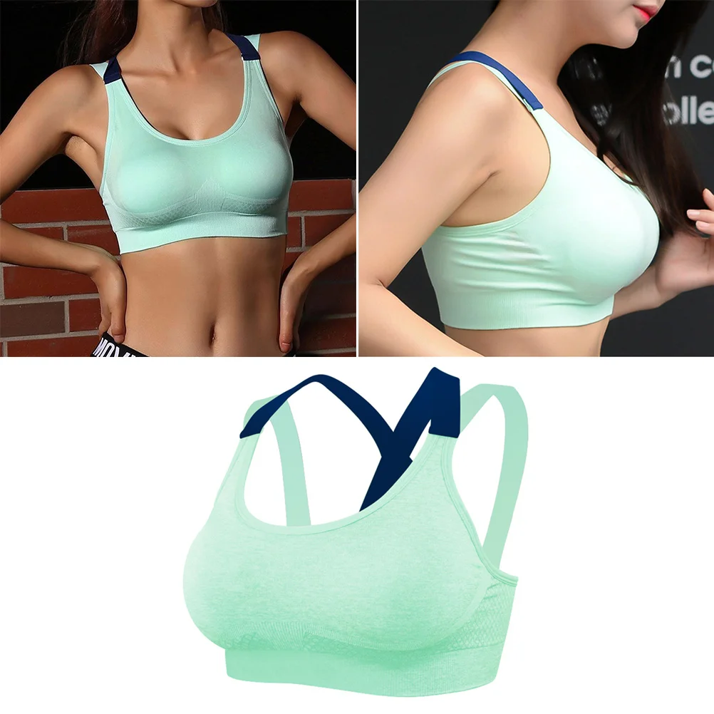 

1Pcs No Underwire Fitness Bra Premium Material Comfortable Sleeveless for Ballet Dance Class Stage Performance Xl Light Green