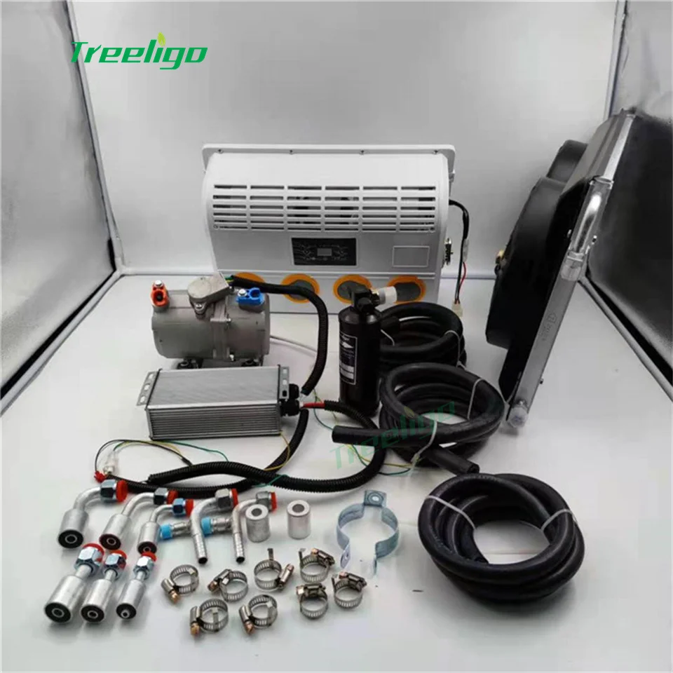 

Treeligo Electric Split Air Conditioner 12v Sleeping Cab air conditioning A/C 24v Truck Camper van tractor excavating machinery