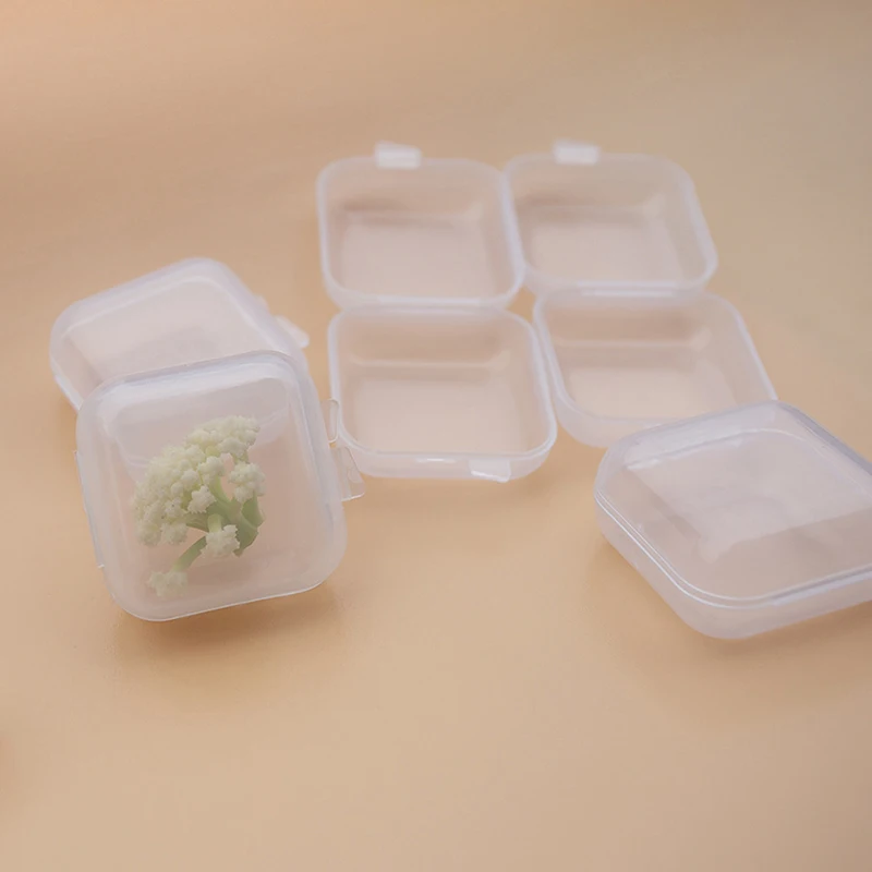 10pcs Mini Plastic Storage Box Earrings Jewelry Storage Case Small Box Jewelry Organizer Packaging
