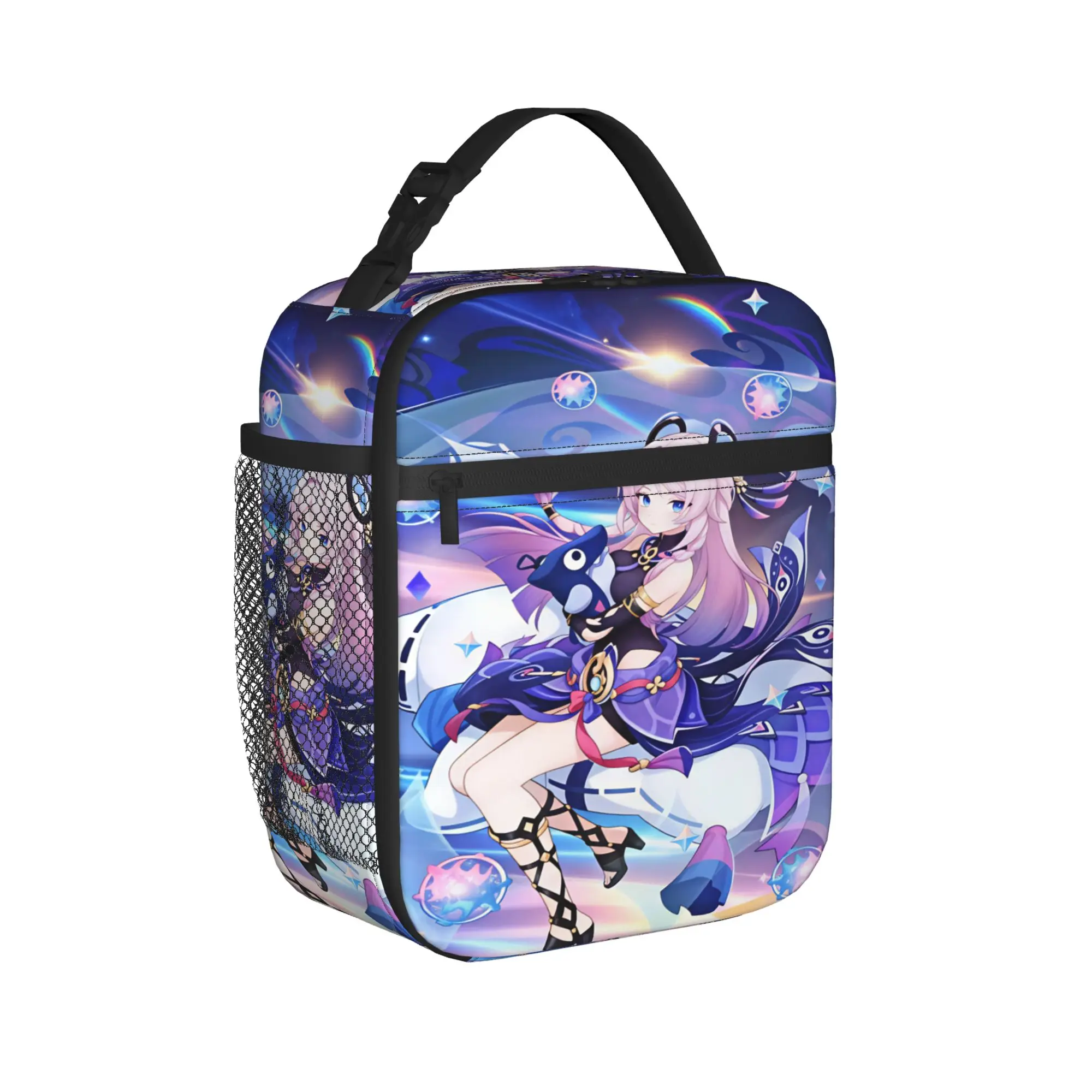 Genshin Impact Lunch Bag Game Character Portable Insulated Lunch Box Adult Travel Cooler Bag Waterproof Thermal Lunch Bags